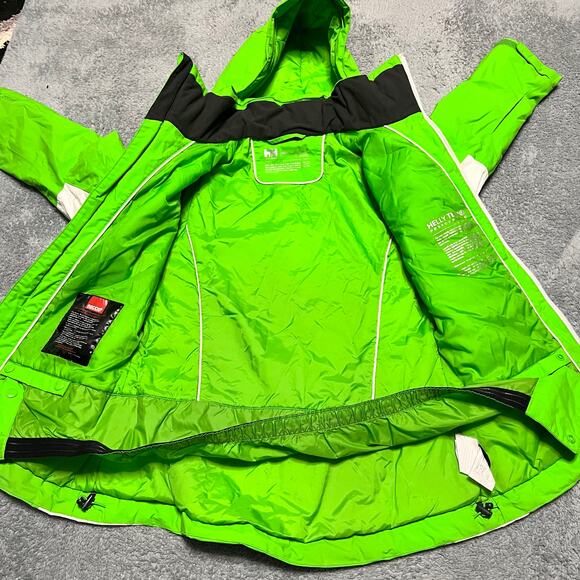 Helly Hansen Coat Womens Small Ski Jacket Lime Green RECCO Insulated Stretch - Picture 10 of 14